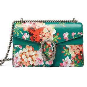 New Gucci Large Dionysus Blooms Green Shoulder Bag